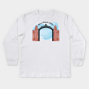 Watercolor Mount Holyoke Gates Kids Long Sleeve T-Shirt